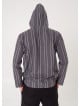 Shepherd Button Detailed Hooded Gray Striped Men's Shirt